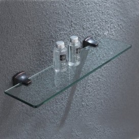 Поличка для ванної Kraus Fortis скло / латунь темний шоколад KEA-13345-ORB