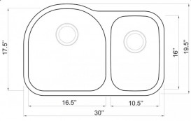 Мийка для кухні асиметрична Kraus Premier під стільницю нержавіюча сталь хром KBU21