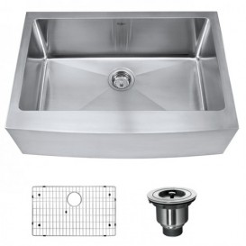 Мойка для кухни прямоугольная Kraus Precision под столешницу с передним  фартуком нержавеющая сталь хром KHF200-30