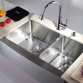 Мийка для кухні прямокутна Kraus Precision під стільницю нержавіюча сталь хром KHF203-33