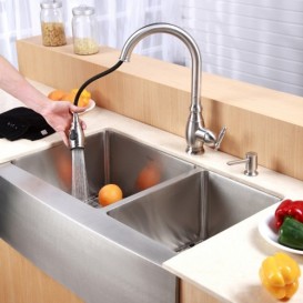 Мийка для кухні прямокутна Kraus Precision під стільницю нержавіюча сталь хром KHF203-33