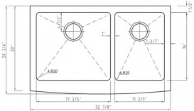 Мийка для кухні прямокутна Kraus Precision під стільницю нержавіюча сталь хром KHF203-33