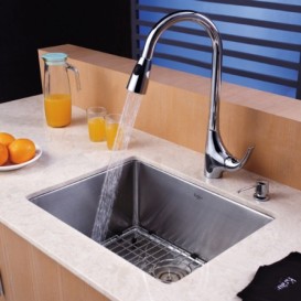 Мийка для кухні прямокутна Kraus Precision під стільницю нержавіюча сталь хром KHU101-23