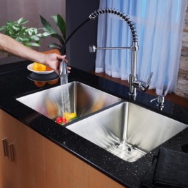 Мийка для кухні прямокутна Kraus Precision під стільницю нержавіюча сталь хром KHU102-33