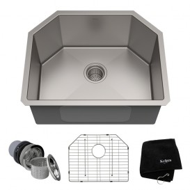 Мойка для кухни асимметричная Kraus Precision под столешницу нержавеющая сталь хром KHU122-23