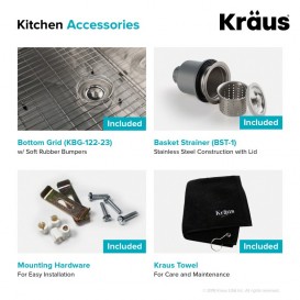 Мойка для кухни асимметричная Kraus Precision под столешницу нержавеющая сталь хром KHU122-23