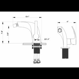 Змішувач для біде Kraus Typhon змішувач латунь хром KEF-15106CH