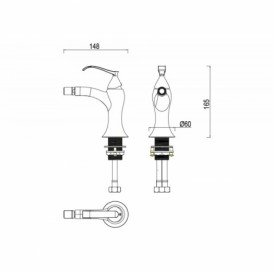 Змішувач для біде Kraus Ventus латунь темний шоколад KEF-15006-ORB