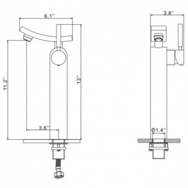 Змішувач для раковини Kraus Unicus змішувач латунь хром KEF-14300CH