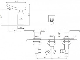Смеситель для раковины Kraus Unicus двухрычажный латунь хром KEF-14303CH 
