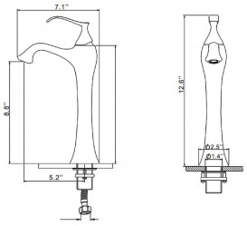 Змішувач для раковини Kraus Ventus змішувач високий латунь темний шоколад KEF-15000-ORB