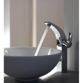 Смеситель для раковины Kraus Illusio однорычажный высокий латунь хром KEF-14700CH 