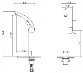 Смеситель для раковины Kraus Illusio однорычажный высокий латунь хром KEF-14700CH 