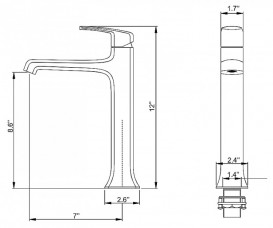 Змішувач для раковини Kraus Decorum змішувач високий латунь хром KEF-15200CH
