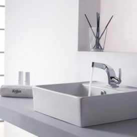 Смеситель для раковины Kraus Typhon однорычажный латунь хром KEF-15101CH 