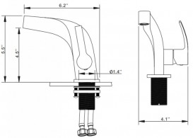 Смеситель для раковины Kraus Typhon однорычажный латунь хром KEF-15101CH 