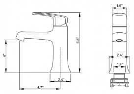 Змішувач для раковини Kraus Decorum змішувач латунь хром KEF-15201CH