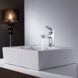 Смеситель для раковины Kraus Virtus однорычажный латунь хром KEF-15501CH