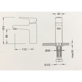 Смеситель для раковины Kraus Virtus однорычажный латунь хром KEF-15501CH