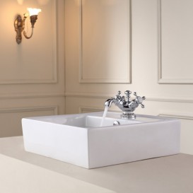 Смеситель для раковины Kraus Apollo двухвентильный латунь хром KEF-16000CH 