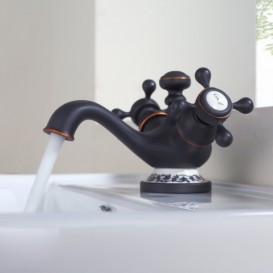 Змішувач для раковини Kraus Apollo двухвентильний латунь темний шоколад KEF-16000-ORB