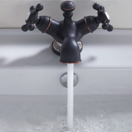 Смеситель для раковины Kraus Apollo двухвентильный латунь темный шоколад KEF-16000-ORB 