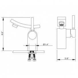 Смеситель для раковины Kraus Unicus однорычажный с донным клапаном латунь хром KEF-14302CH