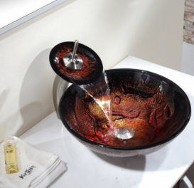 Раковина для ванной накладная круглая стеклянная Kraus GV-710-12mm