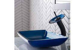 Раковина для ванной накладная стеклянная Kraus GVR-204-RE-15mm