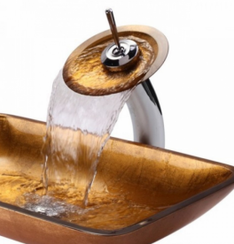 Раковина для ванної накладна скляна Kraus GVR-210-RE-15mm