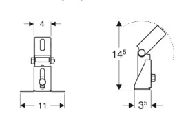 Кріпильний кутик Geberit GIS регульований для похилої стелі 461.191.00.1