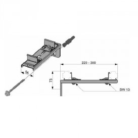 Крепление двойное удлиненное Tece Teceprofil нержавеющая сталь 9030013