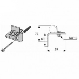 Крепление одинарное Tece Teceprofil нержавеющая сталь 9030002