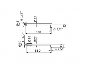 Кронштейн для душевой системы GRB Hidromasaje Minimal Arm настенный хром 05025005