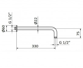 Кронштейн для душевой системы GRB Hidromasaje Curved Arm настенный черный 05025012