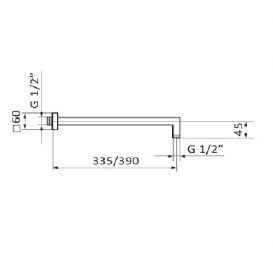 Кронштейн для душової системи GRB Hidromasaje Square Arm настінний чорний 05025021