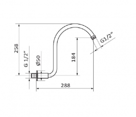 Кронштейн для душової системи GRB Hidromasaje Arm 1866 настінний хром 058113
