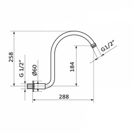 Кронштейн для душевой системы GRB Hidromasaje Arm 1866 настенный состаренная латунь 058119
