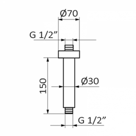 Кронштейн для душової системи GRB Hidromasaje Ceiling Arm стельовий хром 058137