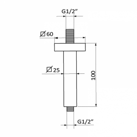Кронштейн для душевой системы GRB Hidromasaje Ceiling Arm потолочный хром 058145