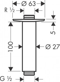 Кронштейн для верхнего душа Hansgrohe нержавеющая сталь полированное золото 27479990