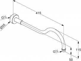 Кронштейн для верхнього душу Kludi Adlon золото 23 карата 2751445