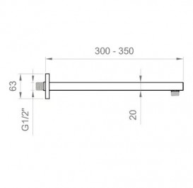 Кронштейн для верхнего душа Ponsi Soffione 350 мм латунь хром BNBRACBR08