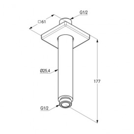 Кронштейн для верхнього душу стельовий Kludi A-Qa білий / хром 6653591-00