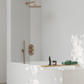 Кронштейн для верхнього душу Ravak бічний 35,1 см латунь золото рожеве матове X07P712