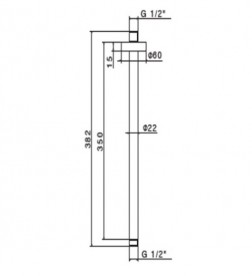 Кронштейн для верхнього душу Vema Wellness стельовий 350 мм хром V08256B0010
