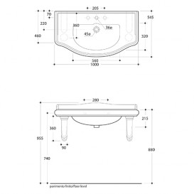 Кронштейн под раковину Kerasan Retro керамический черный 107904