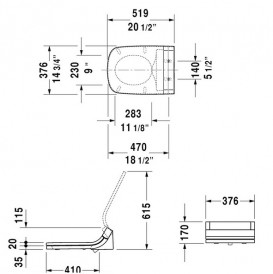 Крышка-биде для унитаза Duravit SensoWash Starck C полипропилен белый 610200002000300