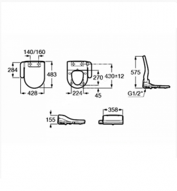 Крышка-биде для унитаза Roca Multiclean 2.2 Round Advance дюропласт белый A804001001