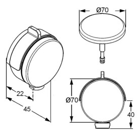 Крышка слива и перелива Kludi Rotexa оружейная сталь PVD 71826N200